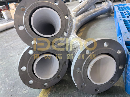 Tubo cerâmico revestido de aço inoxidável resistente ao desgaste e à corrosão Tubo revestido de mangas de cerâmica resistente ao desgaste e à corrosão para transporte de pó de bateria de lítio