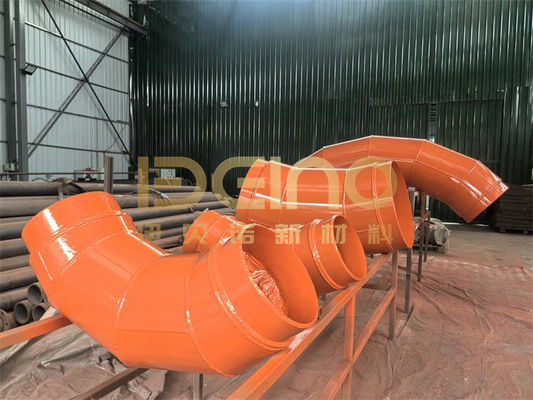 Tubos de cerâmica de grande diâmetro Tubo revestido de cerâmica de alumínio Tubo revestido de azulejos de cerâmica Tubo revestido de cerâmica para transporte de lodo de mineração Tubo revestido de cerâmica para transporte de lodo de mineração