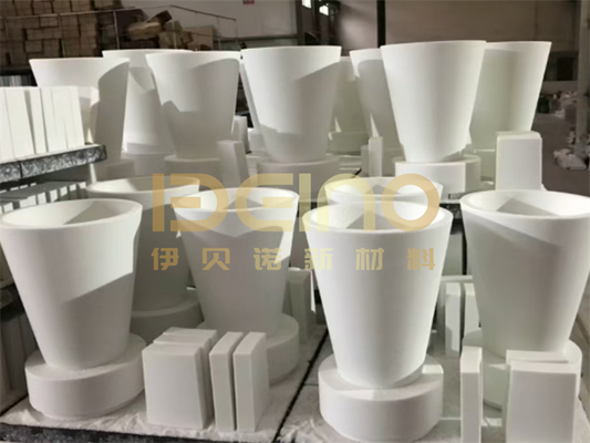 Tubo Cerâmico Cônico de Alumina para Tubulações de Suspensão e Cinzas Volantes Tubo de Transporte de Suspensão de Mineração Revestido com Revestimento de Telha Cerâmica de Alumina
